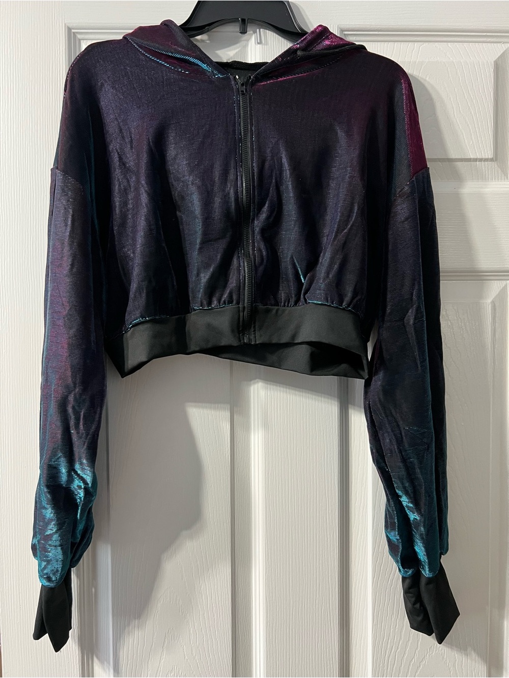 SHEIN Iridescent Purple Zip Hoodie Jacket